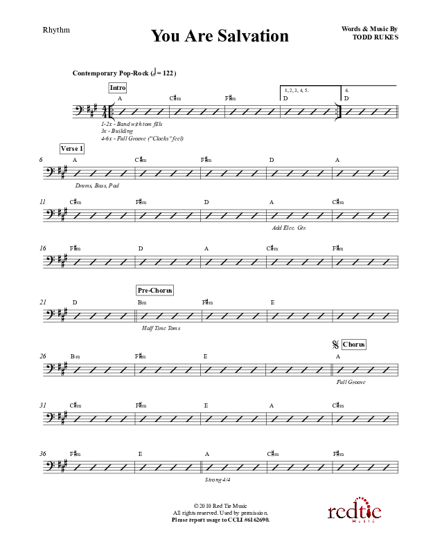 You Are Salvation Rhythm Chart (Exodus)