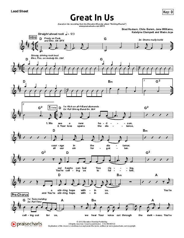 Great In Us Lead (SAT) (Elevation Worship)