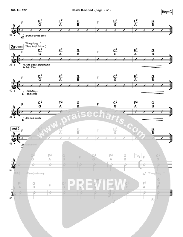 I Have Decided Acoustic Guitar (Elevation Worship)