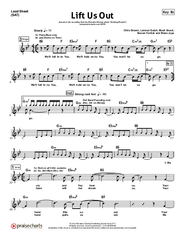 Lift Us Out Lead Sheet (Elevation Worship)