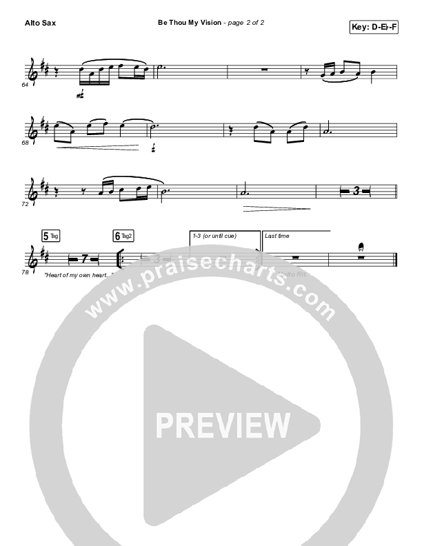 Be Thou My Vision Alto Sax (PraiseCharts Band / Arr. John Wasson)