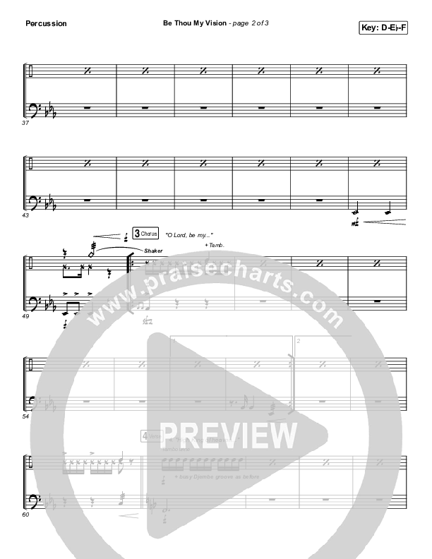 Be Thou My Vision Percussion (PraiseCharts Band / Arr. John Wasson)