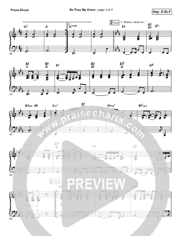 Be Thou My Vision Piano Sheet (PraiseCharts Band / Arr. John Wasson)