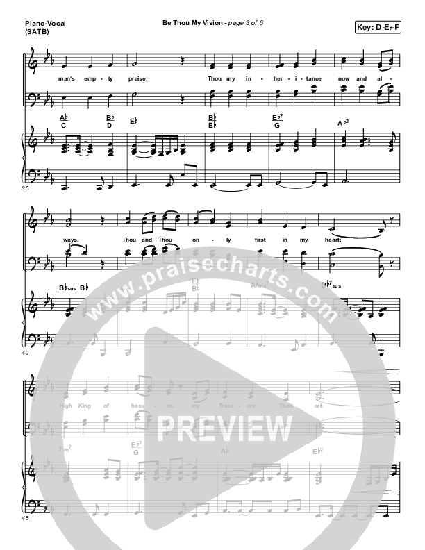 Be Thou My Vision Piano/Vocal (SATB) (PraiseCharts Band / Arr. John Wasson)