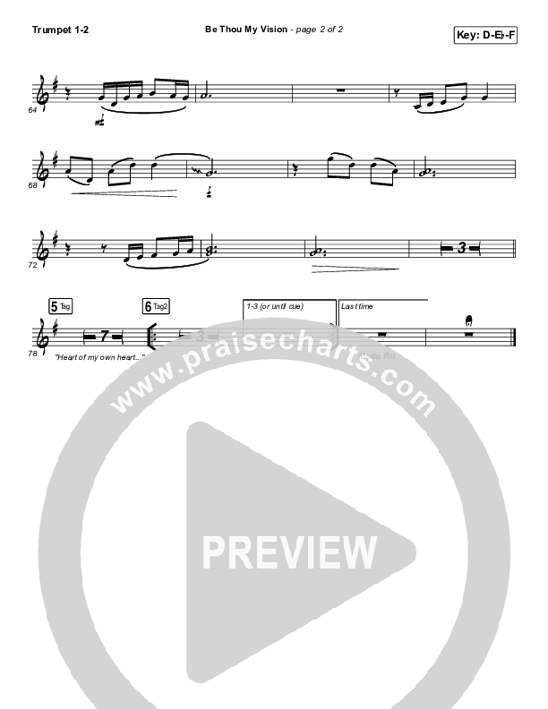 Be Thou My Vision Trumpet 1,2 (PraiseCharts Band / Arr. John Wasson)