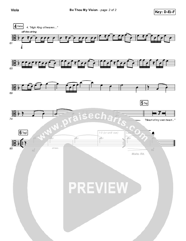 Be Thou My Vision Viola (PraiseCharts Band / Arr. John Wasson)