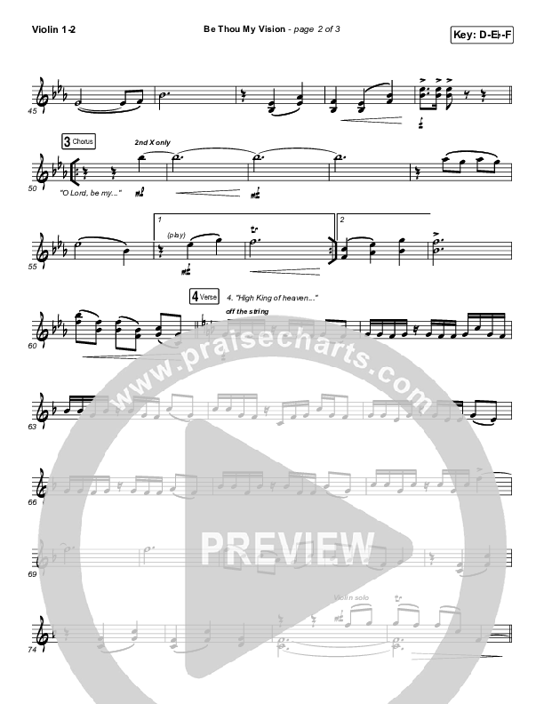 Be Thou My Vision Violin 1/2 (PraiseCharts Band / Arr. John Wasson)