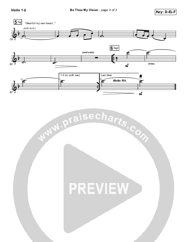 Be Thou My Vision Violin 1/2 (PraiseCharts Band / Arr. John Wasson)