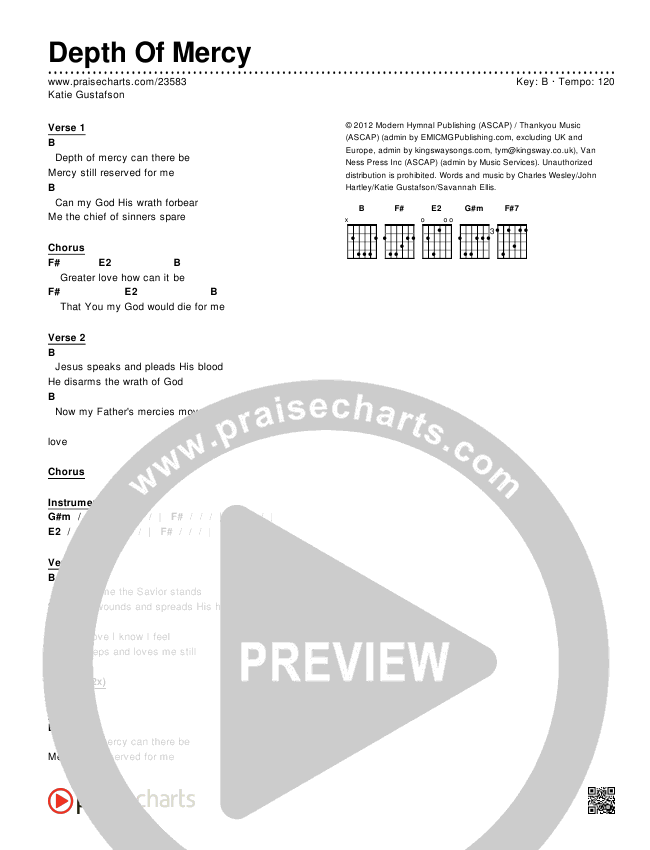 Depth Of Mercy Chords & Lyrics (Katie Gustafson)