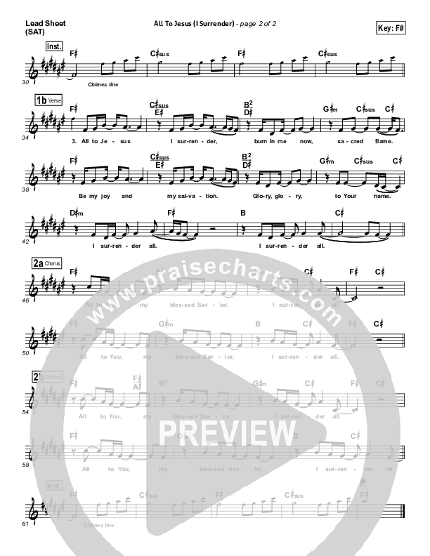 All To Jesus Lead Sheet (Derri Daugherty)