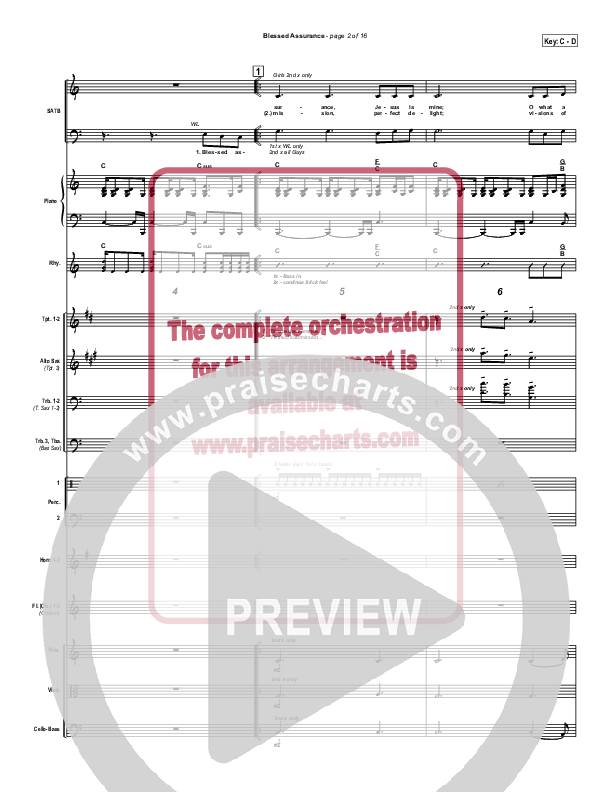 Blessed Assurance Conductor's Score (PraiseCharts Band)