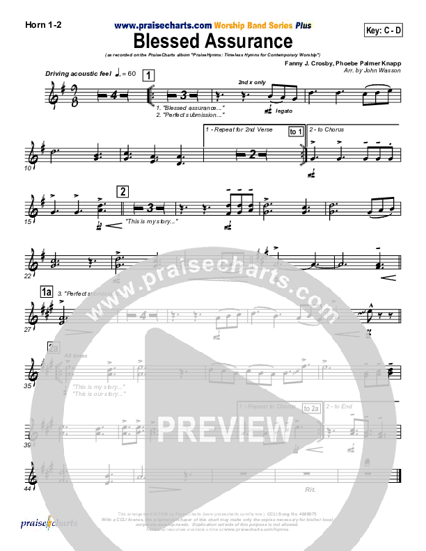 Blessed Assurance Brass Pack (PraiseCharts Band)