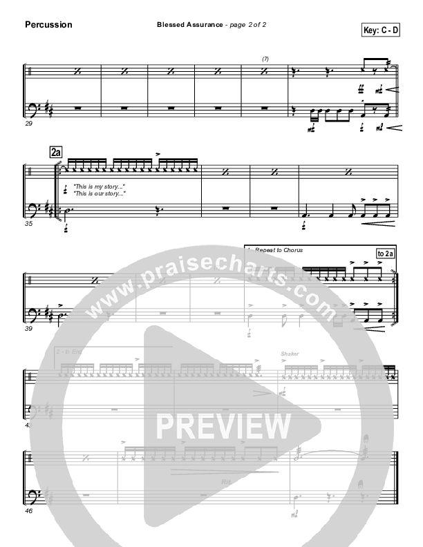 Blessed Assurance Percussion (PraiseCharts Band)