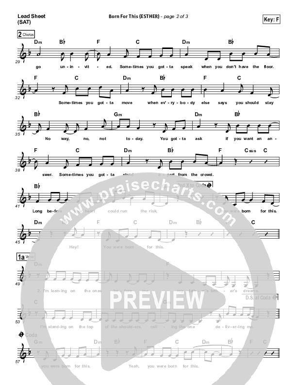 Born For This (Esther) Lead (SAT) (Mandisa)