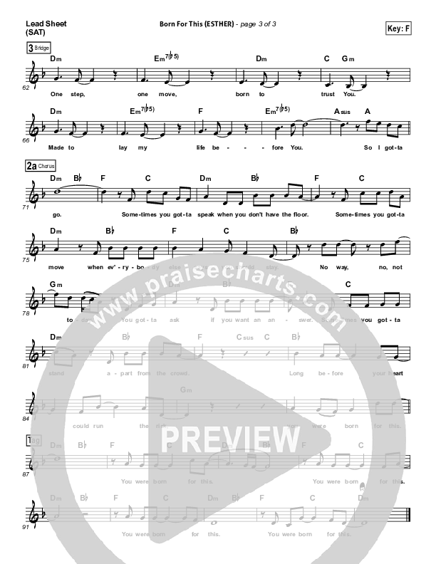 Born For This (Esther) Lead (SAT) (Mandisa)