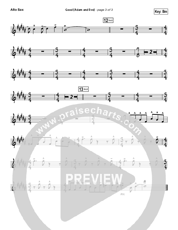 Good (Adam And Eve) Alto Sax (Matthew West / Leigh Nash)