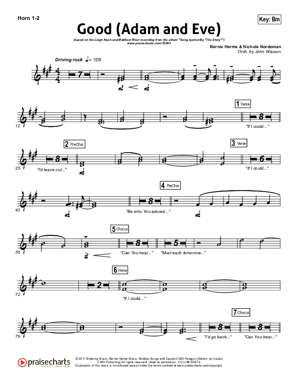 Good (Adam And Eve) Brass Pack (Matthew West / Leigh Nash)