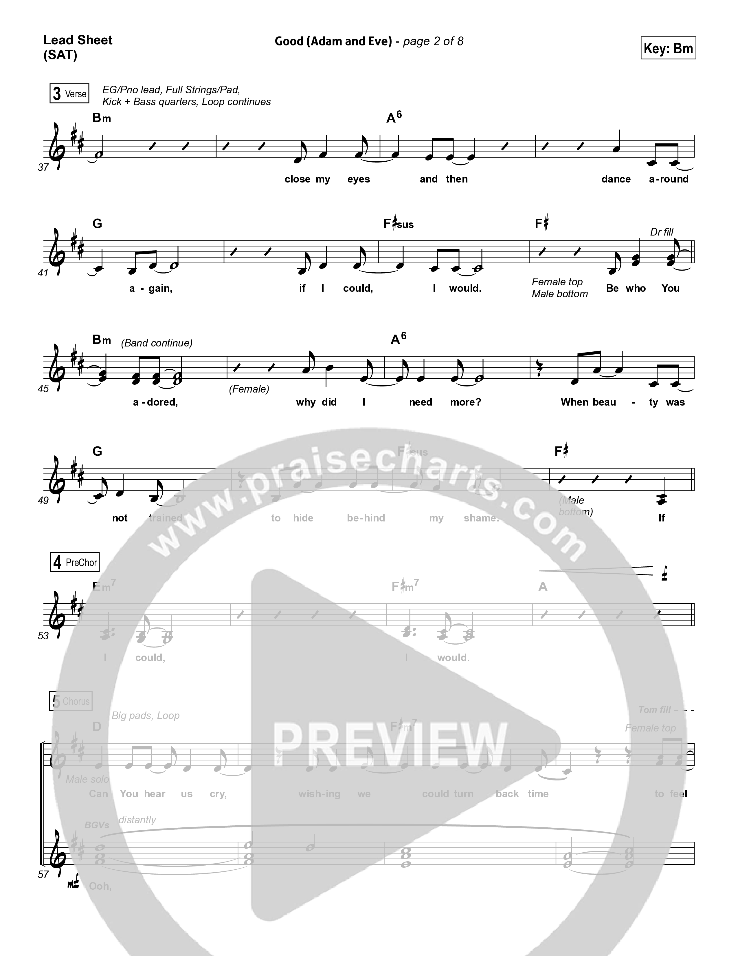 Good (Adam And Eve) Lead Sheet (SAT) (Matthew West / Leigh Nash)