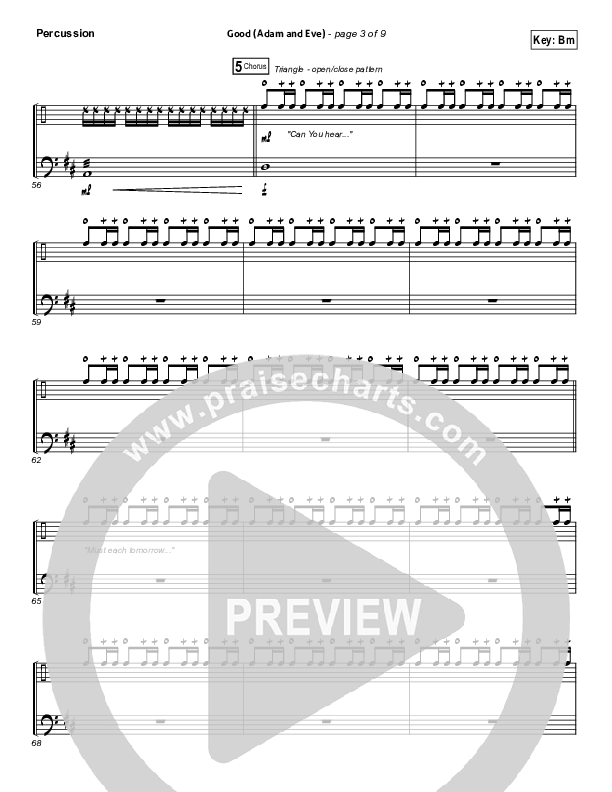 Good (Adam And Eve) Percussion (Matthew West / Leigh Nash)