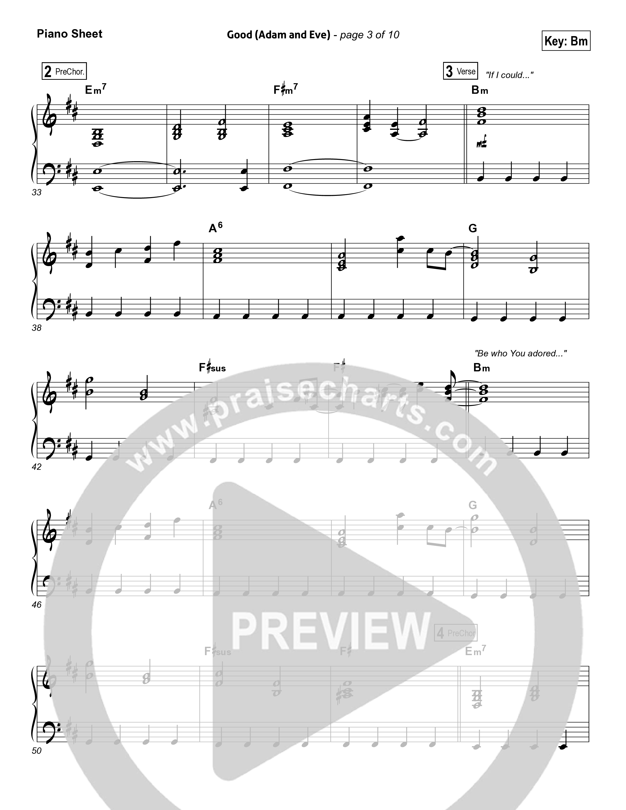 Good (Adam And Eve) Piano Sheet (Matthew West / Leigh Nash)