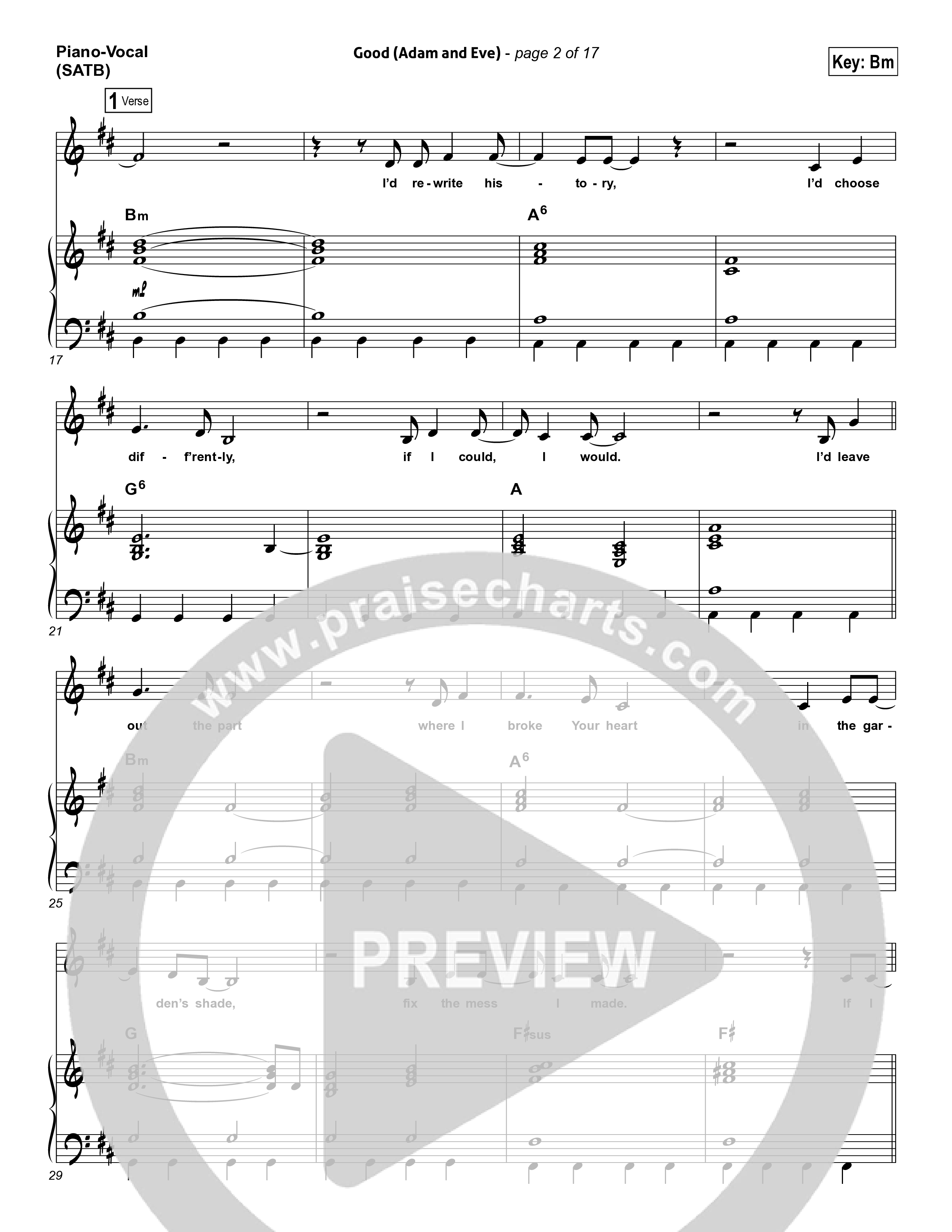 Good (Adam And Eve) Piano/Vocal Pack (Matthew West / Leigh Nash)