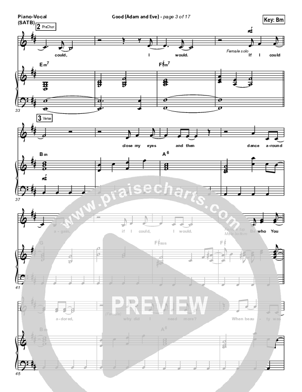 Good (Adam And Eve) Piano/Vocal Pack (Matthew West / Leigh Nash)