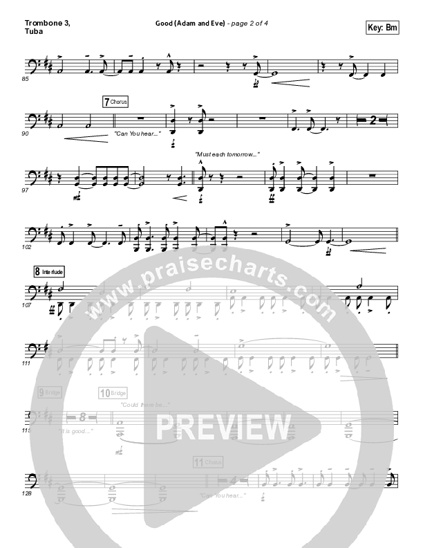 Good (Adam And Eve) Trombone 3/Tuba (Matthew West / Leigh Nash)