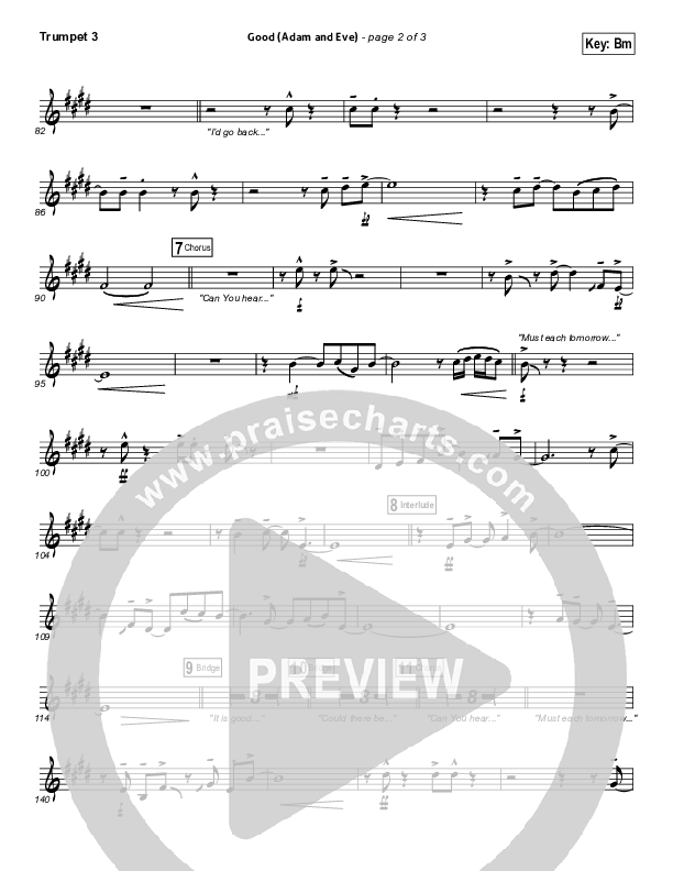 Good (Adam And Eve) Trumpet 3 (Matthew West / Leigh Nash)