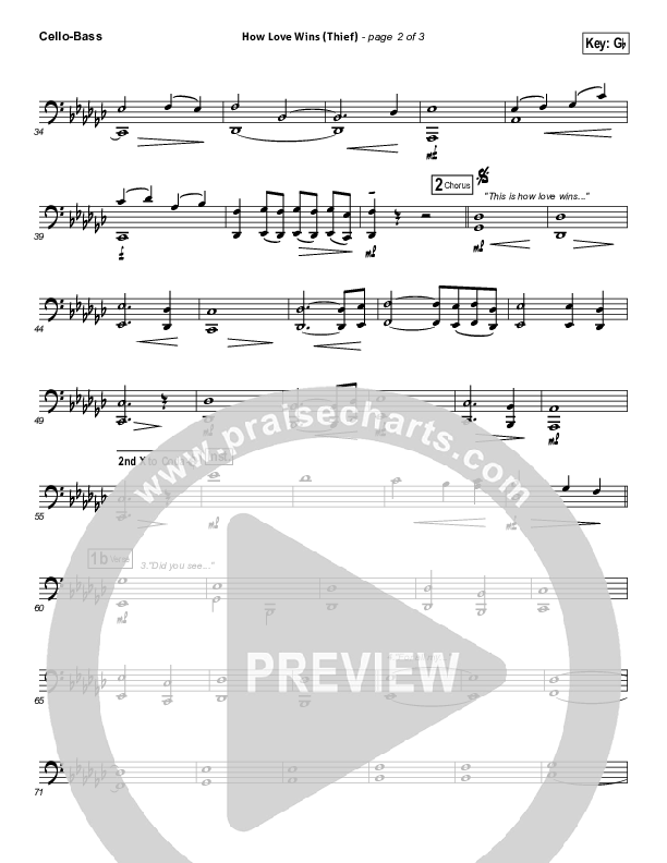 How Love Wins (Thief) Cello/Bass (Steven Curtis Chapman)