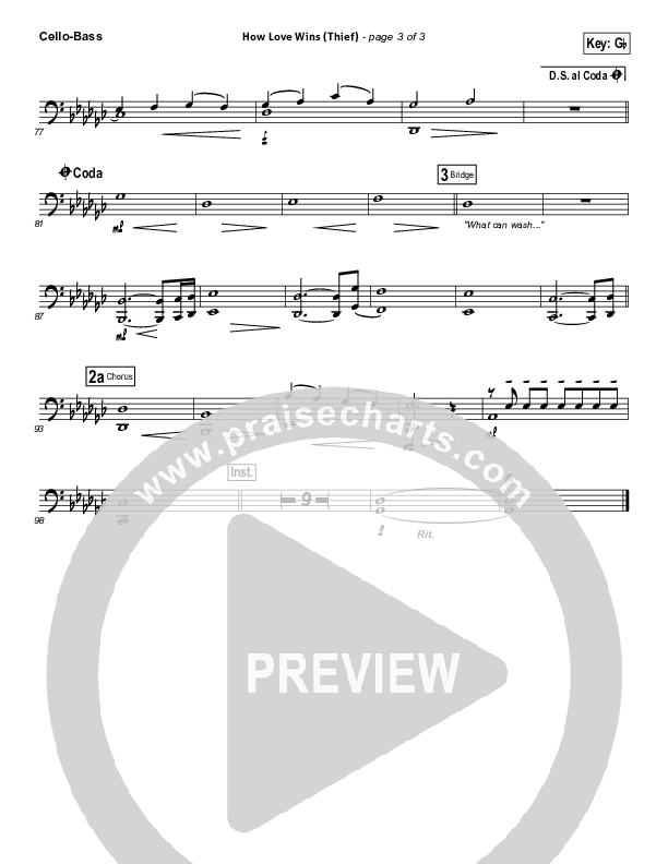 How Love Wins (Thief) Cello/Bass (Steven Curtis Chapman)