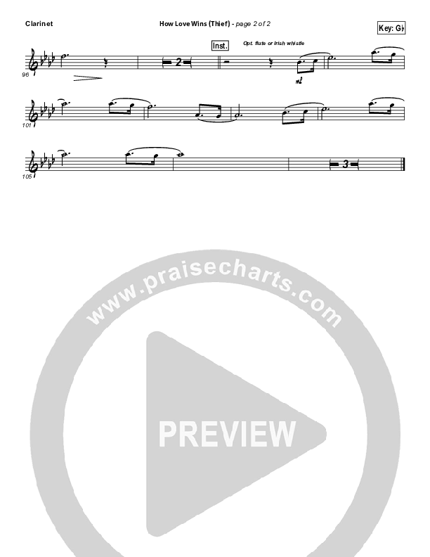 How Love Wins (Thief) Clarinet (Steven Curtis Chapman)