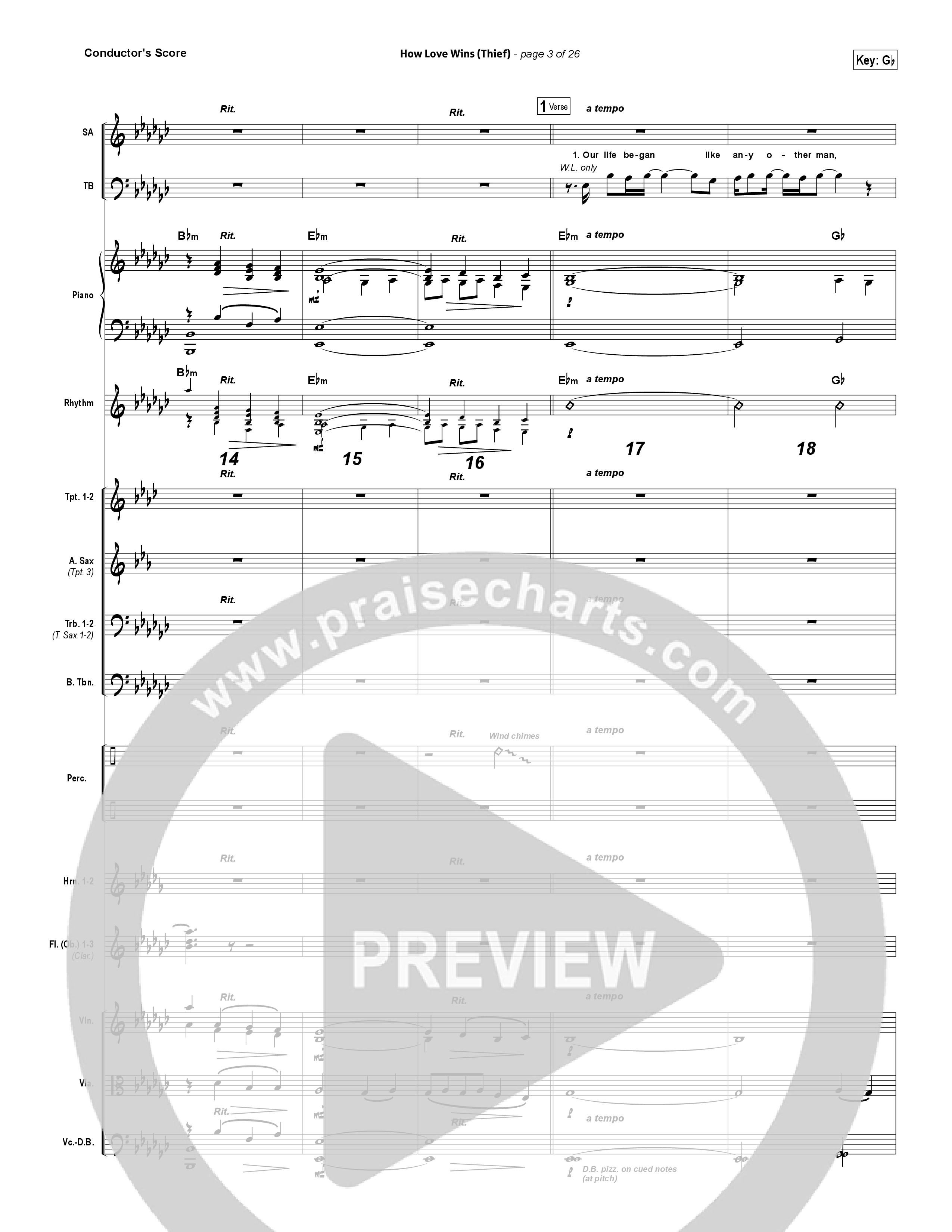 How Love Wins (Thief) Conductor's Score (Steven Curtis Chapman)