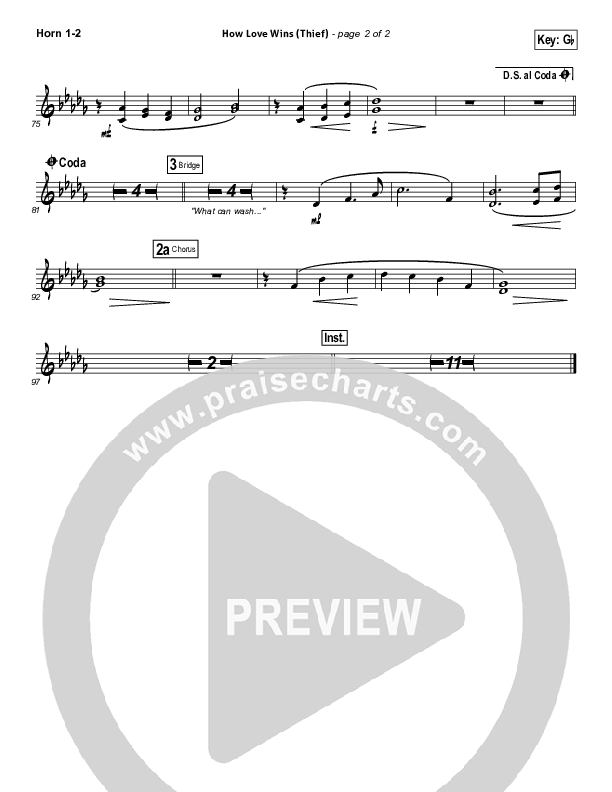 How Love Wins (Thief) French Horn 1/2 (Steven Curtis Chapman)