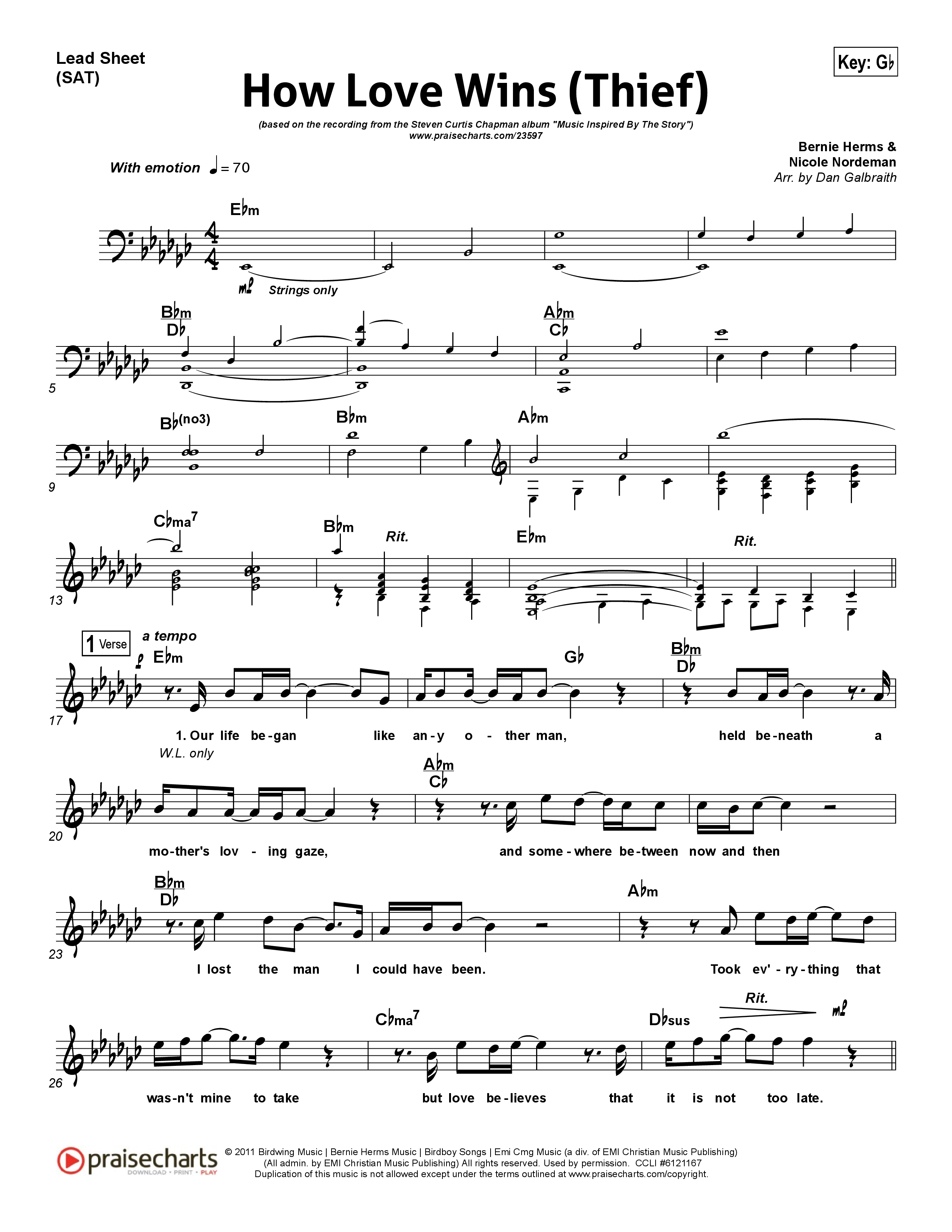 How Love Wins (Thief) Lead Sheet (SAT) (Steven Curtis Chapman)