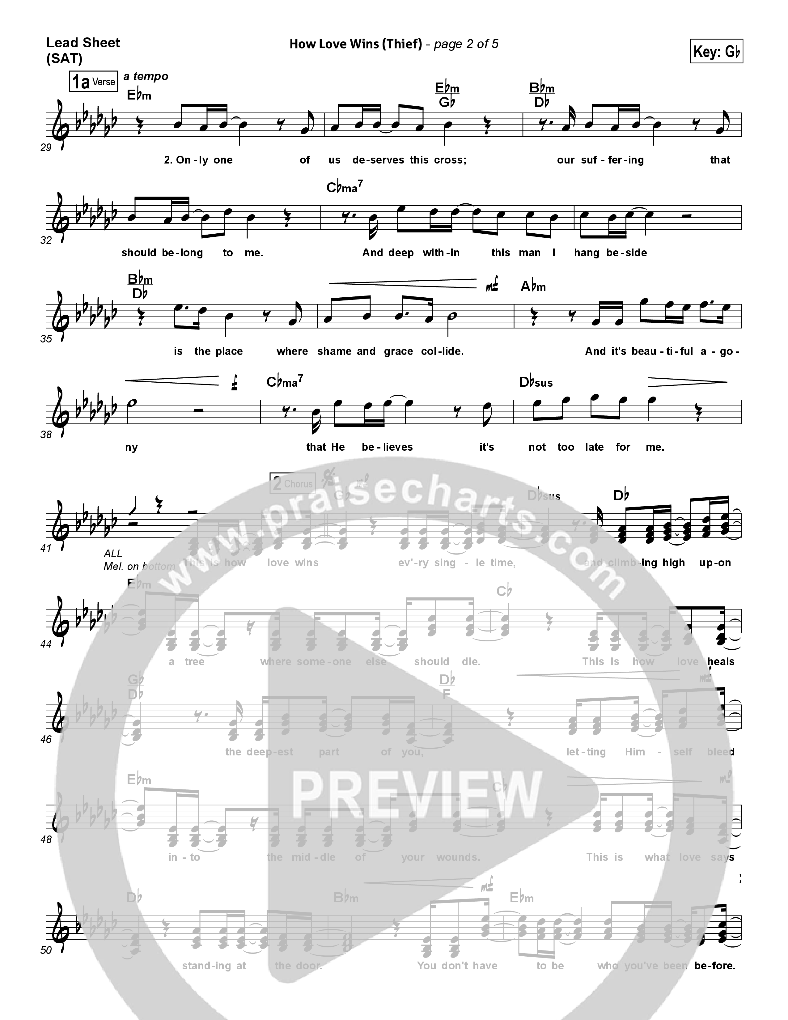 How Love Wins (Thief) Lead Sheet (SAT) (Steven Curtis Chapman)