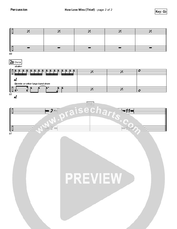 How Love Wins (Thief) Percussion (Steven Curtis Chapman)