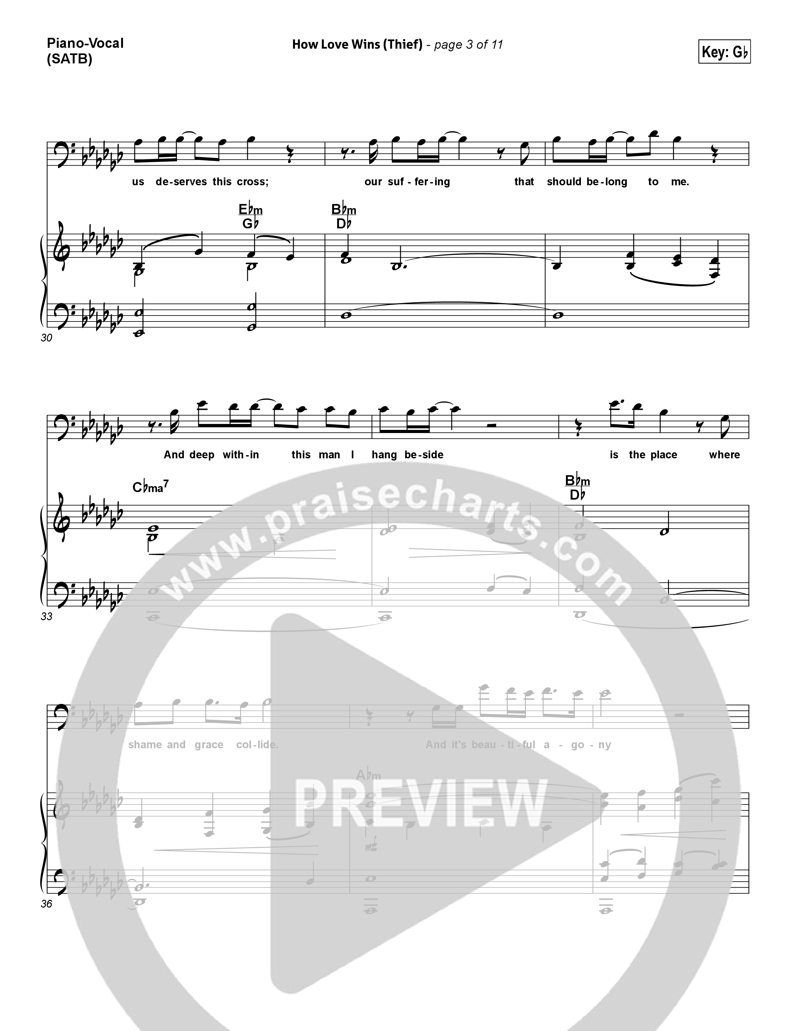 How Love Wins (Thief) Piano/Vocal (SATB) (Steven Curtis Chapman)