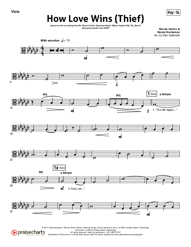 How Love Wins (Thief) Viola (Steven Curtis Chapman)