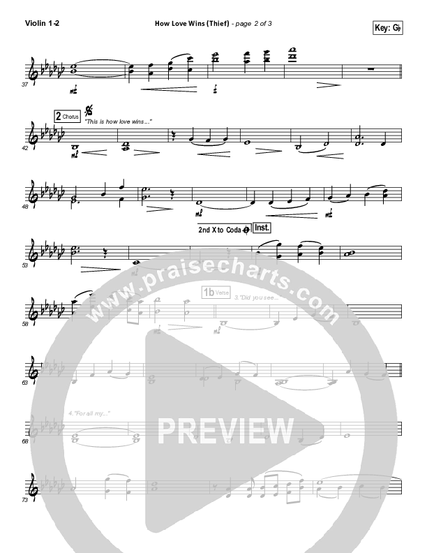 How Love Wins (Thief) Violin 1/2 (Steven Curtis Chapman)