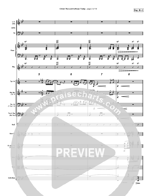 Christ The Lord Is Risen Today Orchestration (PraiseCharts Band / Arr. Daniel Galbraith)