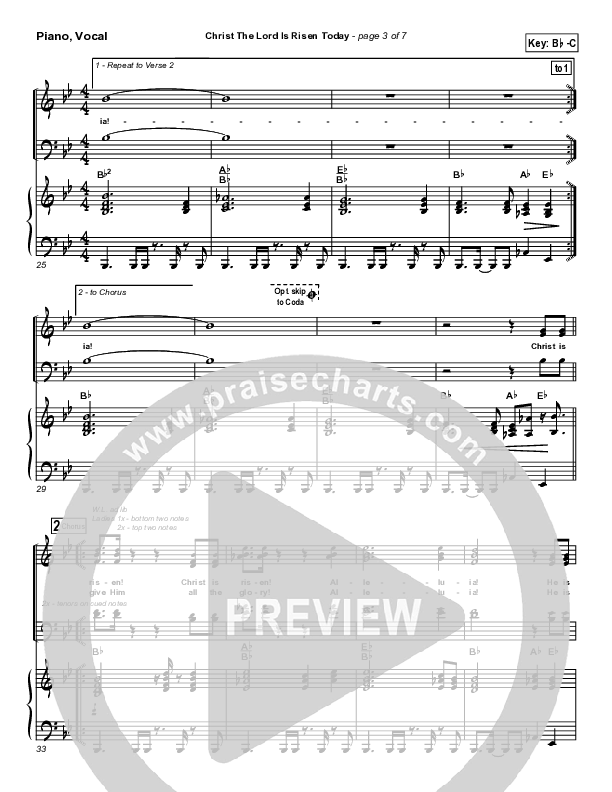 Christ The Lord Is Risen Today Piano/Vocal Pack (PraiseCharts Band / Arr. Daniel Galbraith)