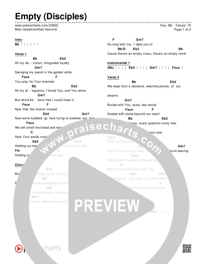 Empty Chord Chart