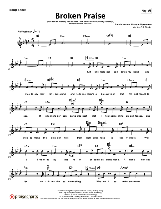 Broken Praise (Job) Lead (SAT) (Todd Smith)