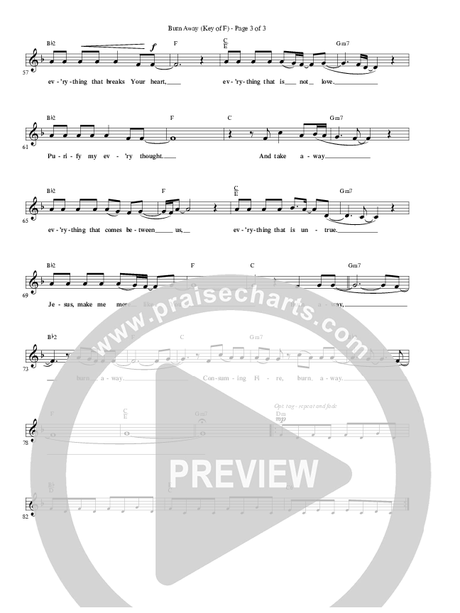 Burn Away Lead Sheet (Meredith Andrews)