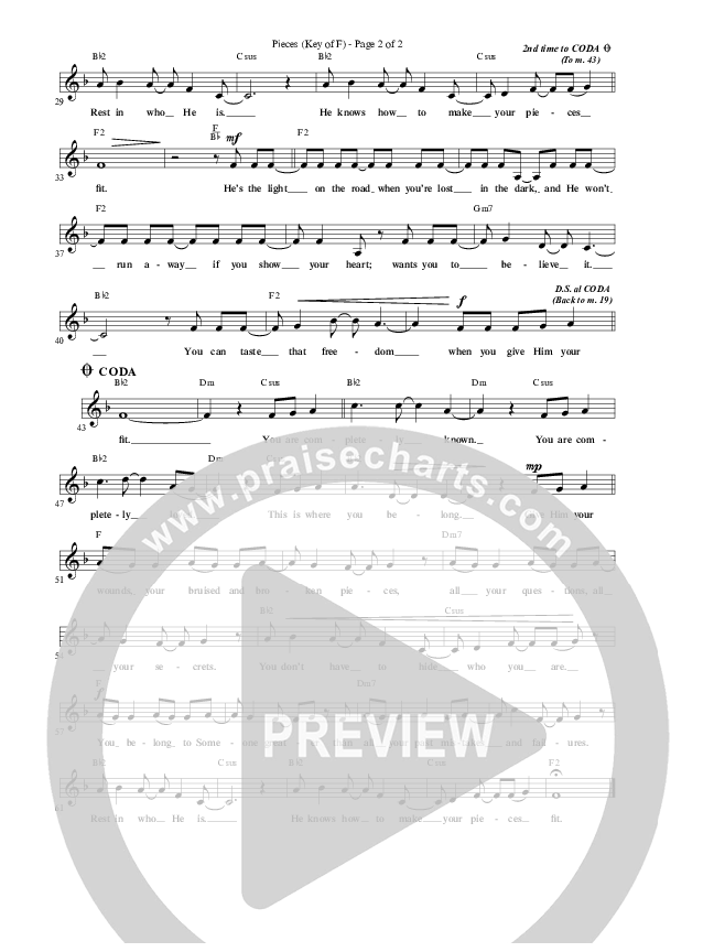 Pieces Lead Sheet (Meredith Andrews)