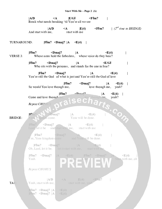 Start With Me Chords & Lyrics (Meredith Andrews)