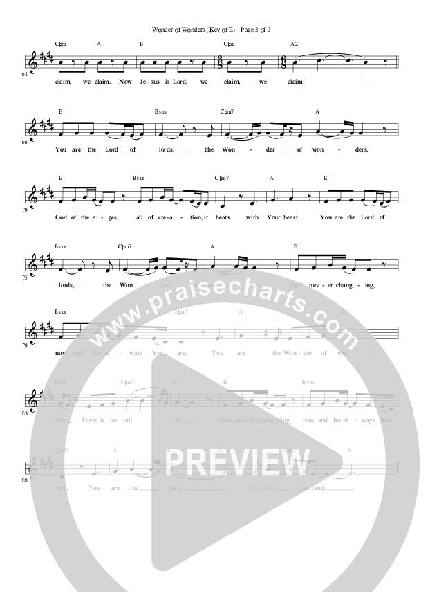 Wonder Of Wonders Lead Sheet (Meredith Andrews)