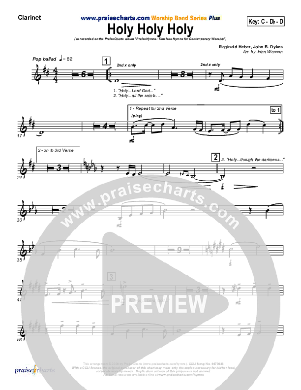 Holy Holy Holy Wind Pack (PraiseCharts Band / Arr. John Wasson)
