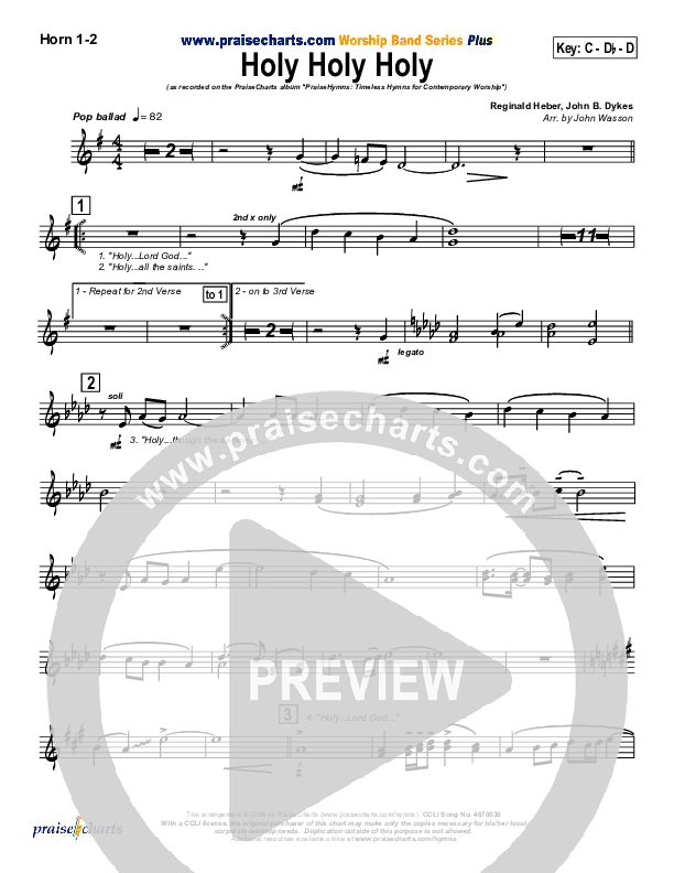 Holy Holy Holy Brass Pack (PraiseCharts Band / Arr. John Wasson)
