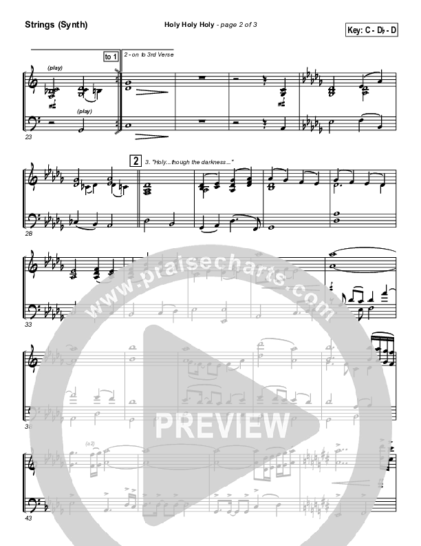 Holy Holy Holy Synth Strings (PraiseCharts Band / Arr. John Wasson)